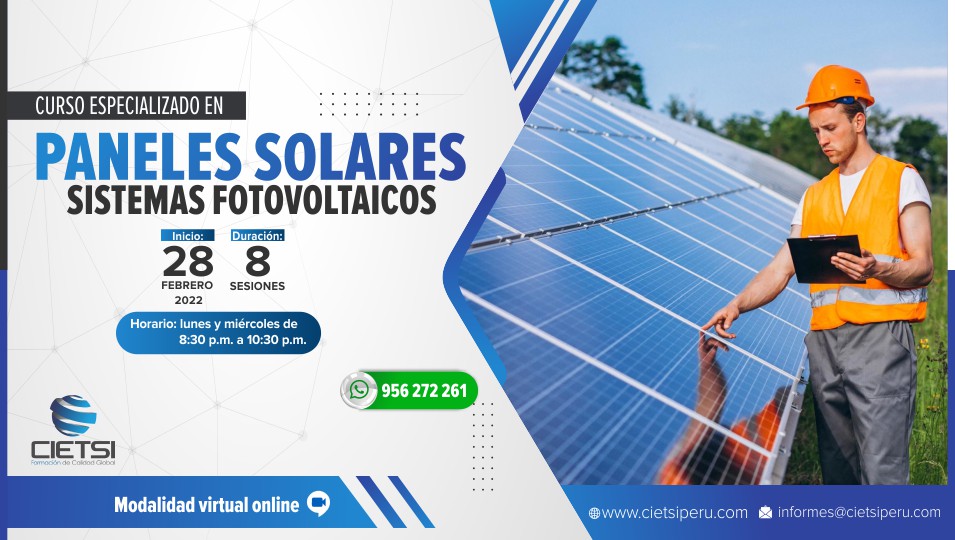 CURSO PANELES SOLARES SISTEMAS FOTOVOLTAICOS 2022