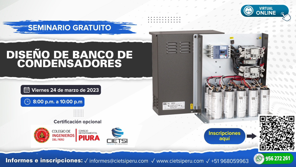Seminario Gratuito Diseño de Banco de Condensadores 2023