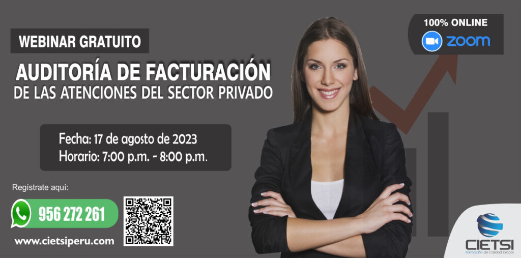 WEBINAR GRATUITO AUDITORÍA DE FACTURACIÓN DE LAS ATENCIONES DEL SECTOR PUBLICO 2023