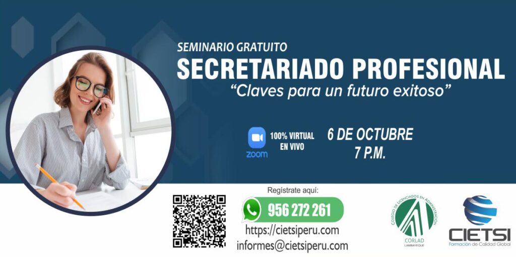 SEMINARIO GRATUITO SECRETARIADO PROFESIONAL 2023