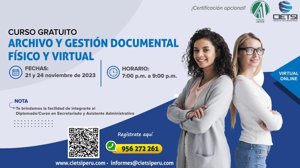 CURSO GRATUITO ARCHIVO Y GESTION DOCUMENTAL FISICO Y VIRTUAL 2023