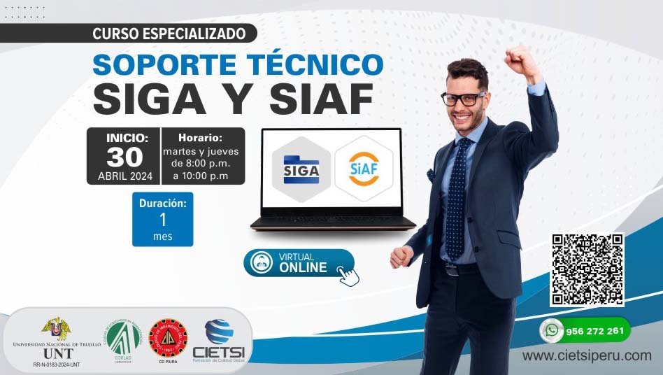 CURSO ESPECIALIZADO SOPORTE TECNICO SIGA SIAF 2024