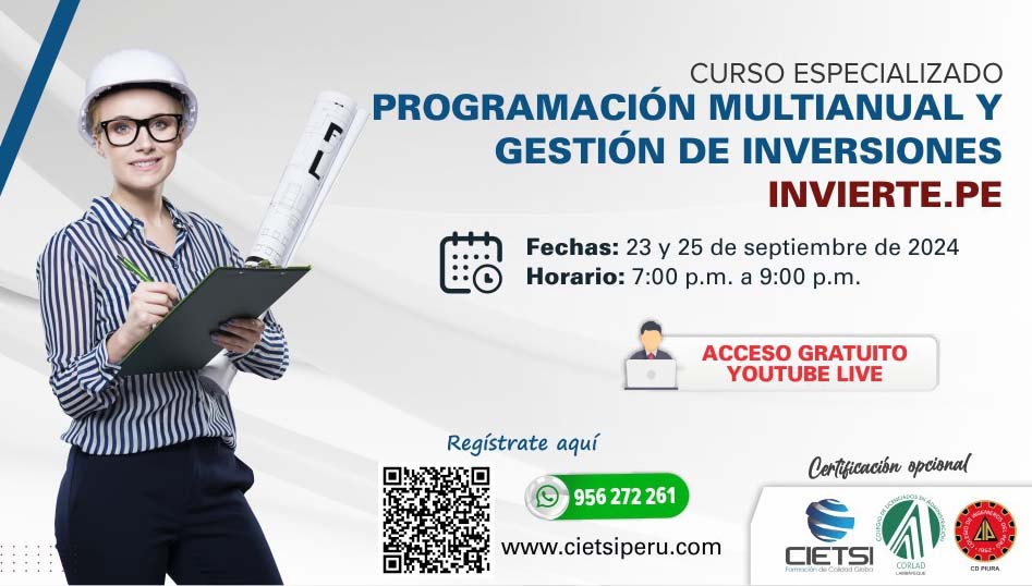 CURSO PROGRAMACIÓN MULTIANUAL Y GESTIÓN DE INVERSIONES INVIERTE PE 2024