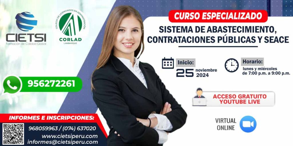CURSO SISTEMA DE ABASTECIMIENTO CONTRATACIONES PUBLICAS Y SEACE 2024