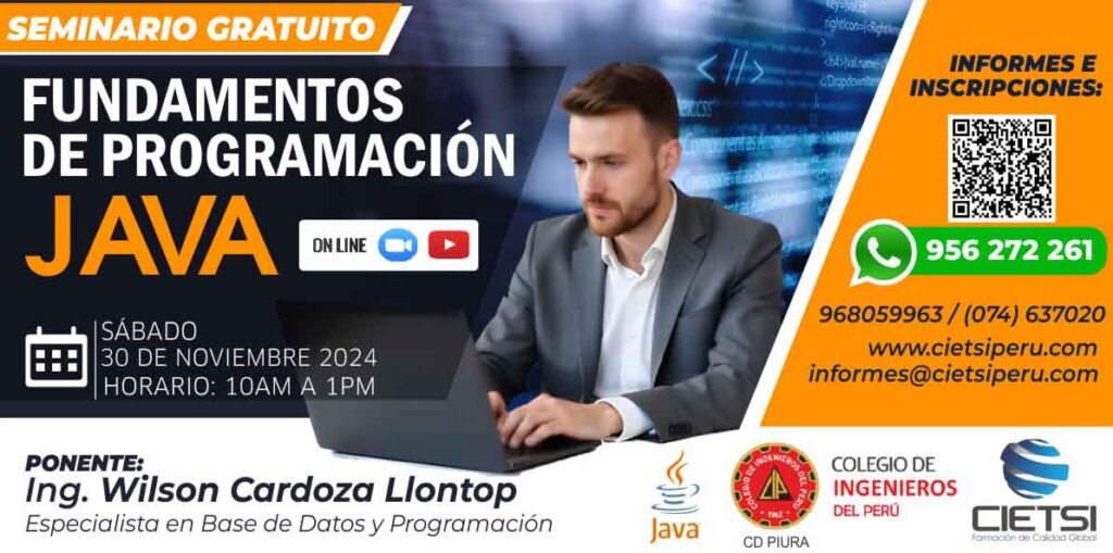 Seminario Gratuito Fundamentos de Programación JAVA 2024