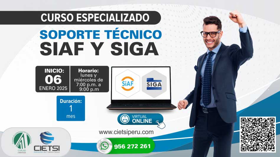 CURSO ESPECIALIZADO SOPORTE TECNICO SIAF Y SIGA 2025