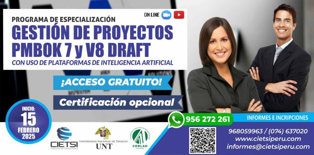 Programa de especialización en Gestión de Proyectos PMBOK 7 y V8