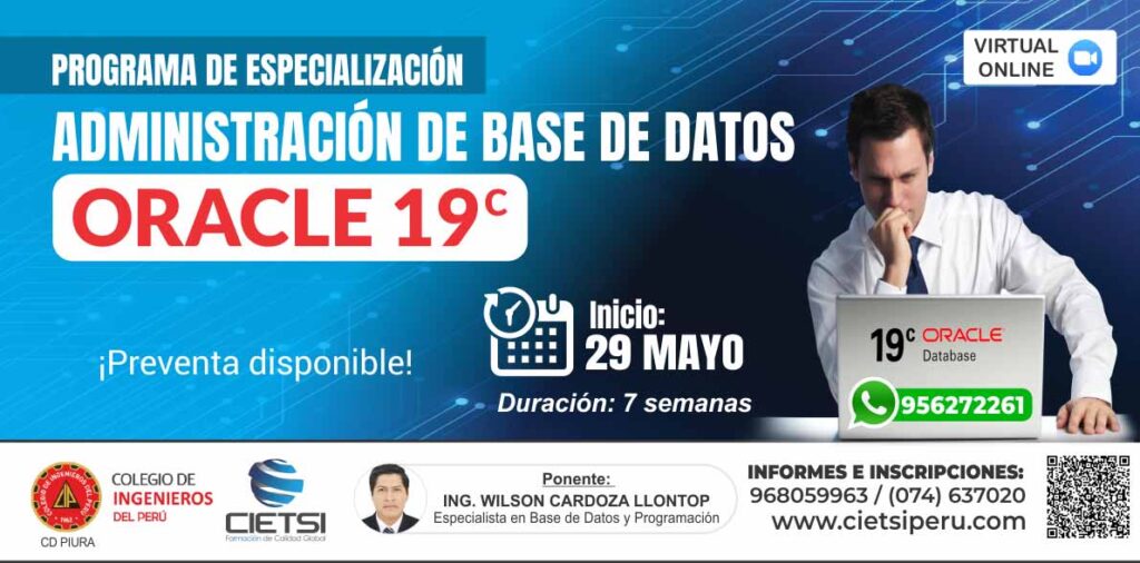 PROGRAMA DE ESPECIALIZACIÓN EN ADMINISTRACION DE BASE DE DATOS ORACLE 2025