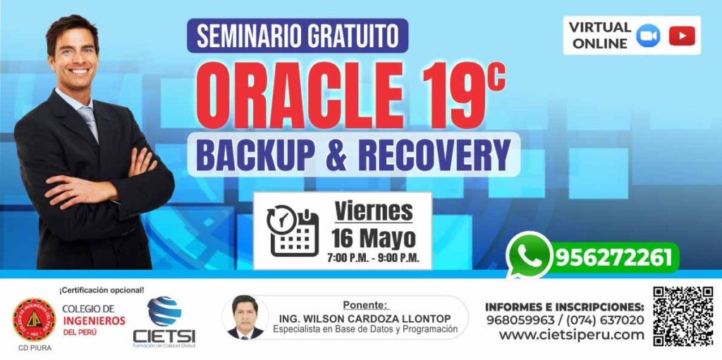 SEMINARIO GRATUITO BACKUP Y RECOVERY CON ORACLE 19c 2025