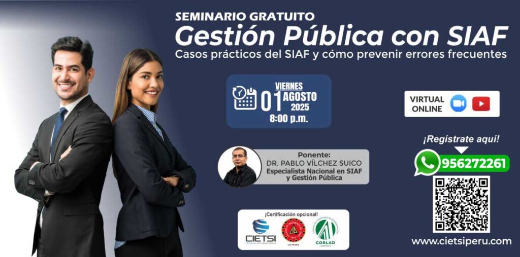 SEMINARIO GRATUITO GESTIÓN PÚBLICA CON SIAF 2025