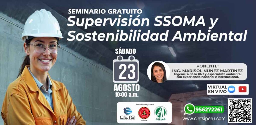 SEMINARIO GRATUITO SUPERVISIÓN SSOMA Y SOSTENIBILIDAD AMBIENTAL 2025