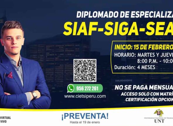 DIPLOMADO DE ESPECIALIZACIÓN EN LOS SISTEMAS GUBERNAMENTALES DE GESTIÓN PÚBLICA: SIAF SIGA SEACE 2024