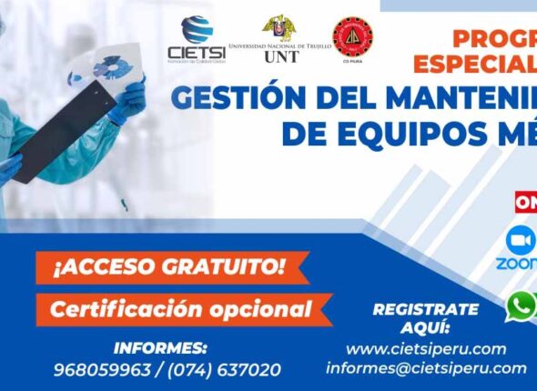 PROGRAMA DE ESPECIALIZACIÓN EN GESTIÓN DEL MANTENIMIENTO DE EQUIPOS MÉDICOS 2025