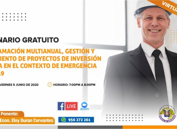 SEMINARIO PROGRAMACIÓN MULTIANUAL, GESTIÓN Y SEGUIMIENTO DE PROYECTOS DE INVERSIÓN PÚBLICA EN EL CONTEXTO DE EMERGENCIA COVID 19