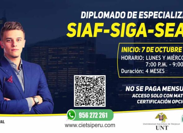 DIPLOMADO EN LOS SISTEMAS GUBERNAMENTALES DE GESTIÓN PÚBLICA: SIAF SIGA SEACE 2DA EDICIÓN 2024
