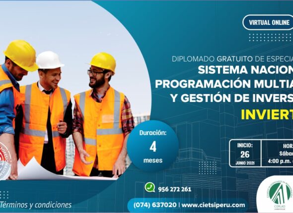 DIPLOMADO DE ESPECIALIZACIÓN PROYECTOS DE INVERSIÓN INVIERTE.PE 2021