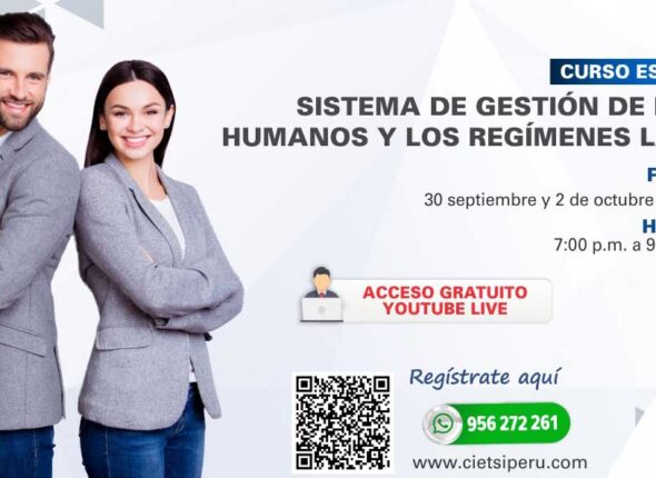 CURSO ESPECIALIZADO SISTEMA DE GESTIÓN DE RECURSOS HUMANOS Y LOS REGÍMENES LABORALES 2024