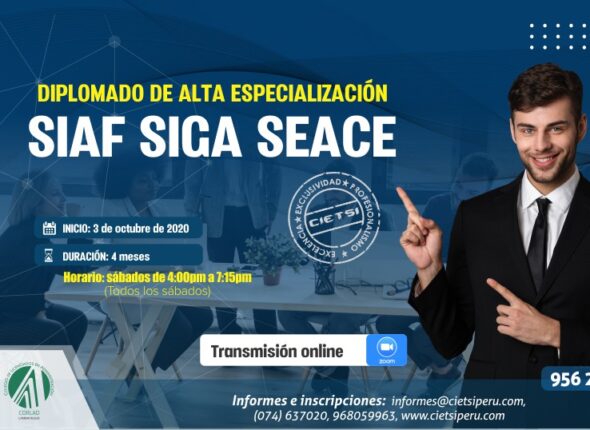 DIPLOMADO DE ALTA ESPECIALIZACIÓN SIAF SIGA SEACE 2020 3ERA EDICIÓN