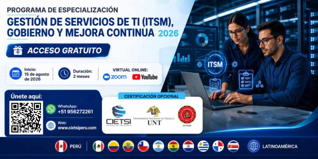 PROGRAMA GRATUITO DE ESPECIALIZACIÓN EN GESTIÓN DE SERVICIOS DE TI 2