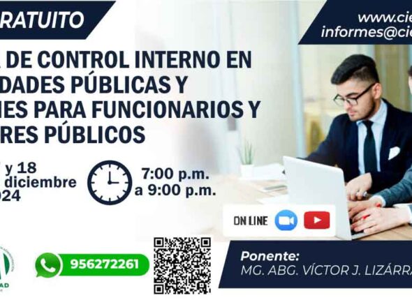 CURSO ESPECIALIZADO SISTEMA DE CONTROL INTERNO EN LAS ENTIDADES PÚBLICAS Y SANCIONES PARA FUNCIONARIOS Y SERVIDORES PÚBLICOS 2024