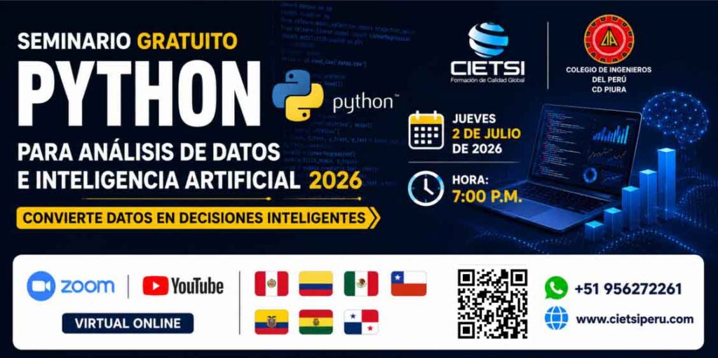 SEMINARIO GRATUITO PYTHON PARA ANALISIS DE DATOS E INTELIGENCIA ARTIFICIAL 2