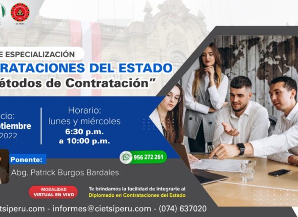CURSO DE ESPECIALIZACIÓN EN CONTRATACIONES DEL ESTADO “MÉTODOS DE CONTRATACIÓN” 2022