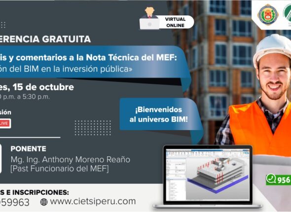 CONFERENCIA GRATUITA “ANÁLISIS Y COMENTARIOS A LA NOTA TÉCNICA DEL MEF: ADOPCIÓN DEL BIM EN LA INVERSIÓN PÚBLICA”