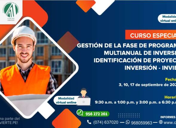 CURSO ESPECIALIZADO GESTIÓN DE LA FASE DE PROGRAMACIÓN MULTIANUAL DE INVERSIONES E IDENTIFICACIÓN DE PROYECTOS DE INVERSIÓN - INVIERTE.PE 2022