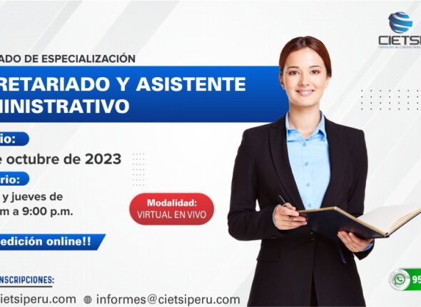 DIPLOMADO DE ESPECIALIZACIÓN EN SECRETARIADO Y ASISTENTE ADMINISTRATIVO 2023