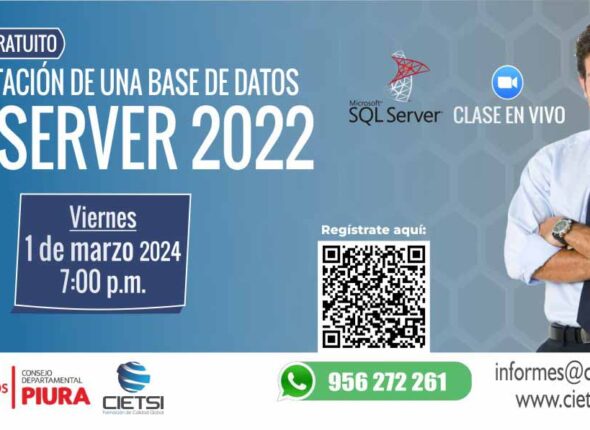 SEMINARIO GRATUITO IMPLEMENTACIÓN DE UNA BASE DE DATOS CON SQL SERVER 2022