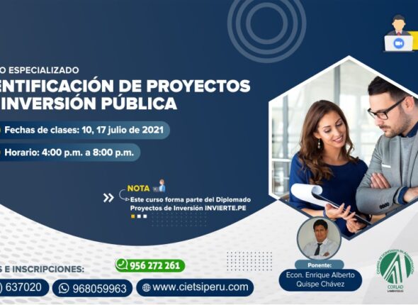 CURSO ESPECIALIZADO IDENTIFICACIÓN DE PROYECTOS DE INVERSIÓN PÚBLICA 2021