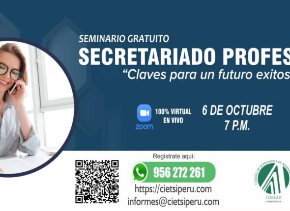 SEMINARIO GRATUITO SECRETARIADO PROFESIONAL 2023