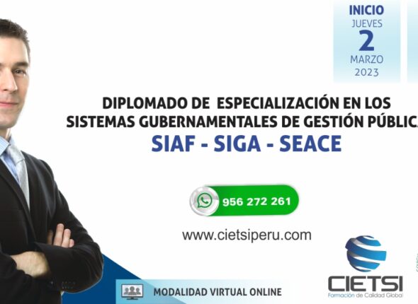 DIPLOMADO DE ESPECIALIZACIÓN SIAF SIGA SEACE 2023