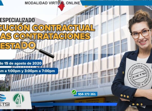 CURSO ESPECIALIZADO EJECUCIÓN CONTRACTUAL EN LAS CONTRATACIONES DEL ESTADO 2020