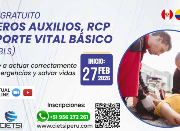 CURSO GRATUITO DE PRIMEROS AUXILIOS RCP Y SOPORTE VITAL BÁSICO (SVA/BLS) 2026